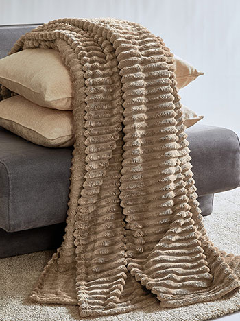 Fleece blanket 180x230 cm in light brown