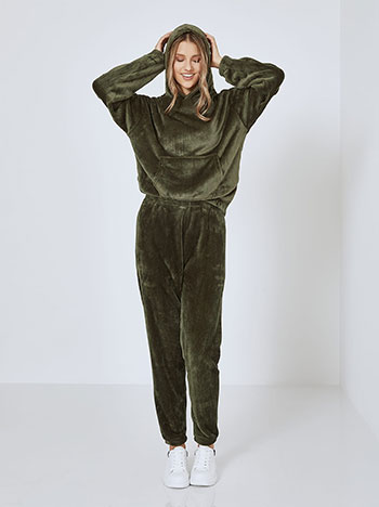 Tracksuit set fleece in khaki