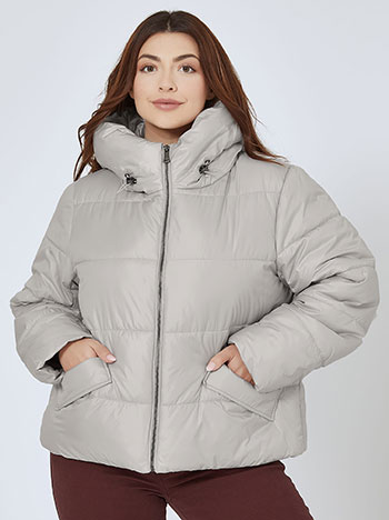 Jacket puffer monochrome in light grey