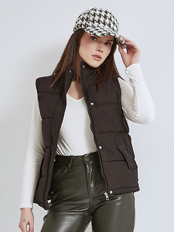 Jacket sleeveless puffer in black