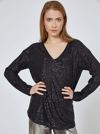 Top with sequins in black