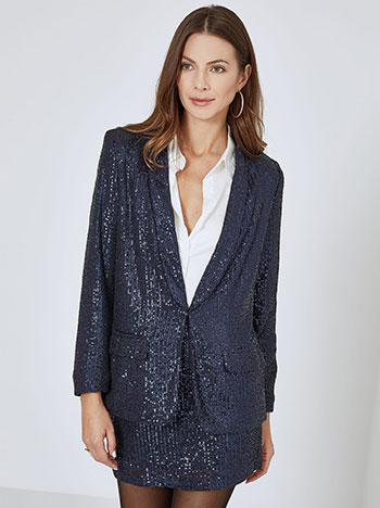 Blazer with sequins in dark blue