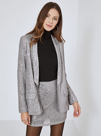 Blazer with sequins in silver