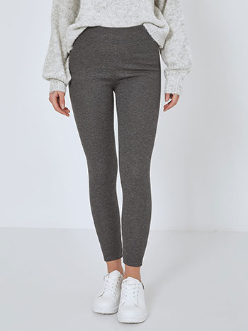 Leggings ribbed with fleece lining in dark grey