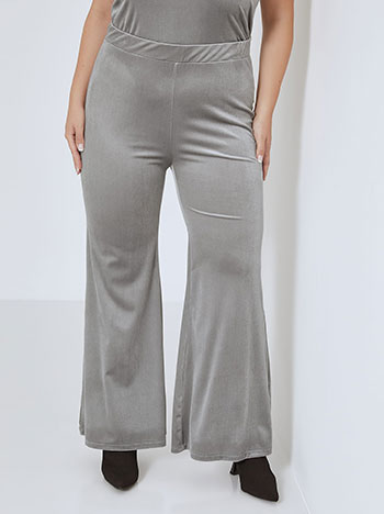 Flare trousers velvet in grey