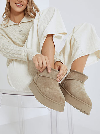 Ankle boots suede like in beige