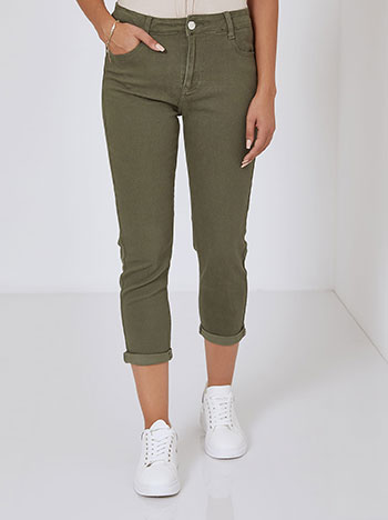 Jeans with cotton in khaki