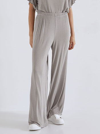 Wide leg trousers with soft touch in grey