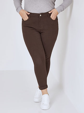 Jeans elastic monochrome in dark brown