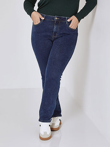 Jeans with cotton in dark blue