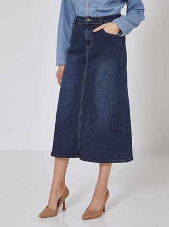 Skirt jeans midi in dark blue