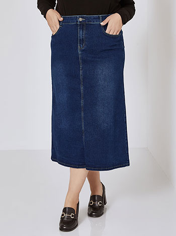 Skirt jeans midi in dark blue