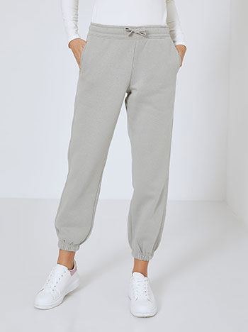 Sweatpants with cotton in grey