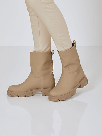 Ankle boots monochrome in dark beige