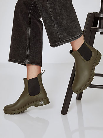 Rain ankle boots monochrome in khaki