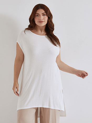 Asymmetric top with bamboo in white