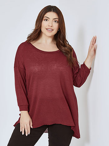 Top fine knit in wine red