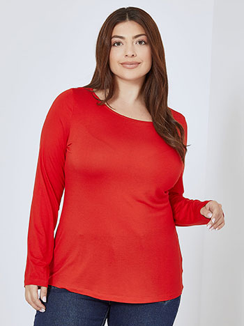 Top monochrome elastic in red