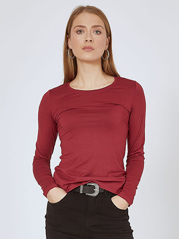 Top with soft touch in wine red