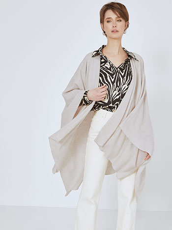 Cape asymmetric in beige