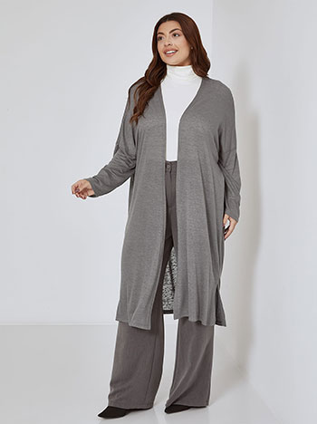 Cardigan fine knit in dark grey