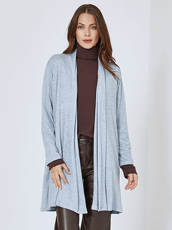 Cardigan knitted with pockets in rough blue