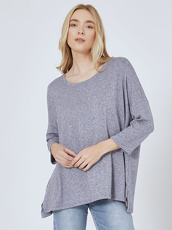 Top knitted soft touch in rough blue