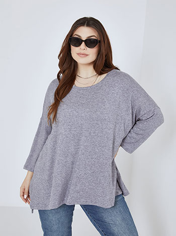 Top knitted soft touch in rough blue