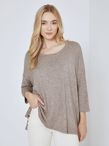 Top knitted soft touch in brown