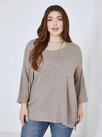 Top knitted soft touch in brown