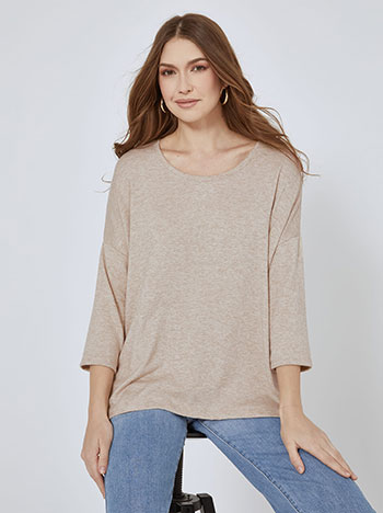 Top knitted soft touch in beige