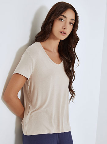 T-shirt with bamboo in beige