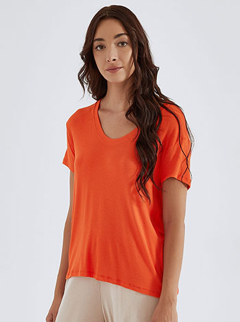 T-shirt με bamboo σε πορτοκαλί