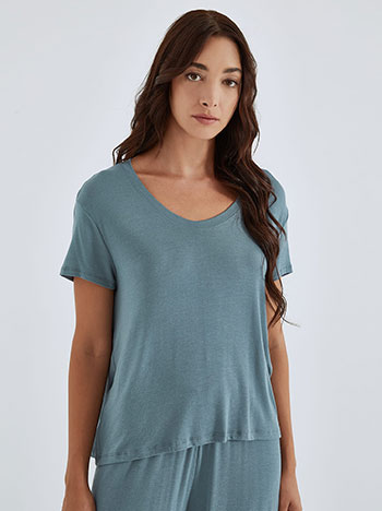 T-shirt with bamboo in teal