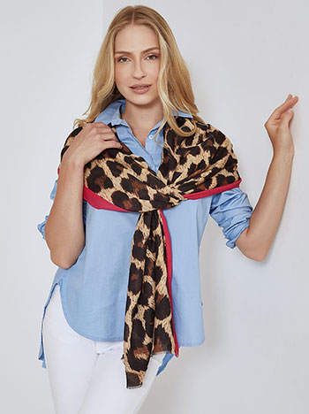 Scarf leopard in fuchsia