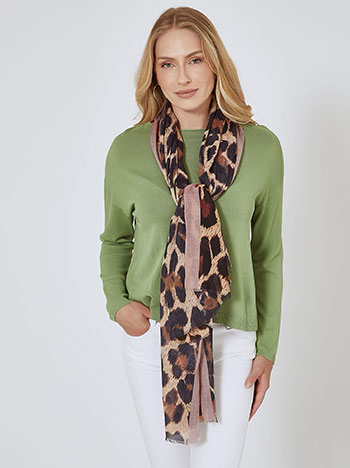 Scarf leopard in dusty pink