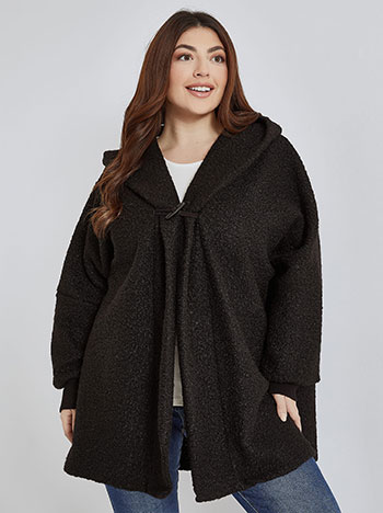 Coat boucle in black