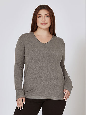 Sweater with raw details in dark grey