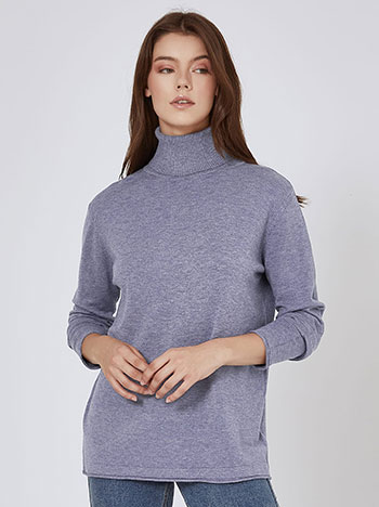Turtleneck with soft touch in indigo