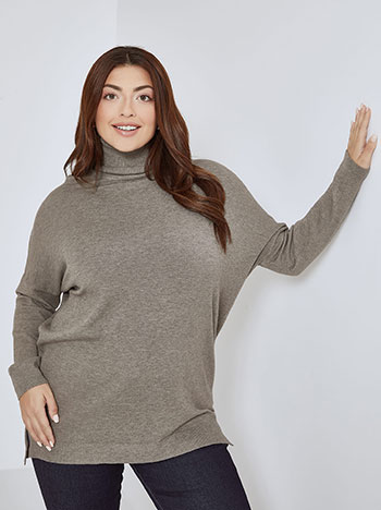 Ζιβάγκο μακρύ με ανοίγματα στο πλάι σε γκρι σκούρο