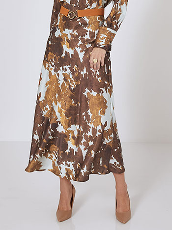 Skirt satin in brown