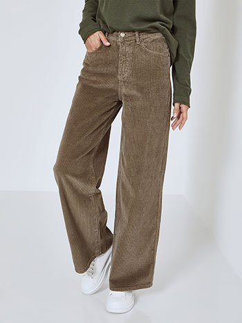 Trousers corduroy with five pockets in light khaki