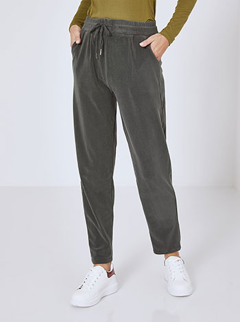 Sweatpants velvet monochrome in dark grey