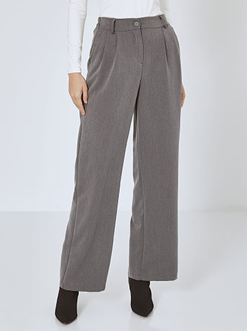 Wide leg trousers with pleats in grey