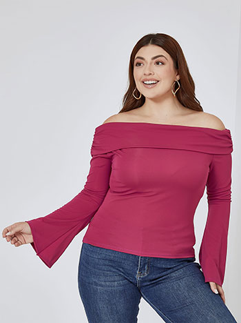 Off the shoulder top in purple