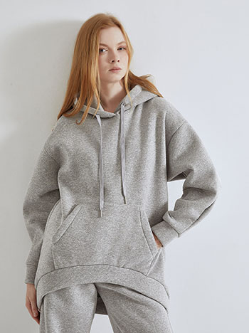 Sweatshirt asymmetric oversized in grey