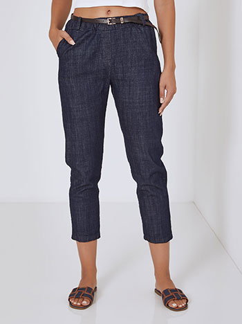 Cotton trousers in dark blue