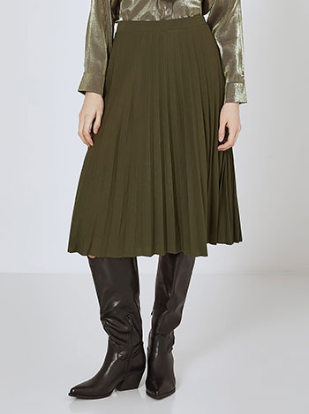 Midi pleated skirt in khaki 12.99 Celestino