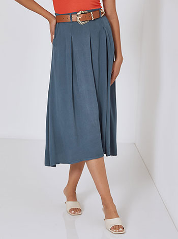 Skirt with pleats in rough blue