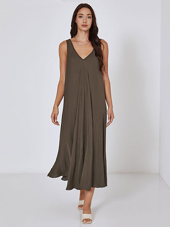 Maxi oversized dress in dark brown